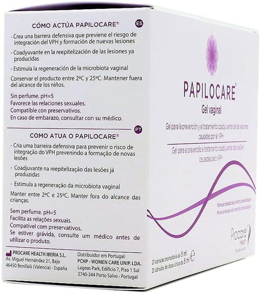 Global Ion Papilocare Vaginal Gel | 21 Unidoses x 5ml